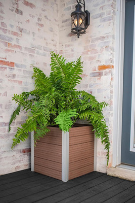 Urbana 22'' Espresso Brown Square Cube Planter - Eco-Friendly Design