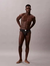Calvin Klein CK men black  microfiber icon logo hip brief underwear size XL