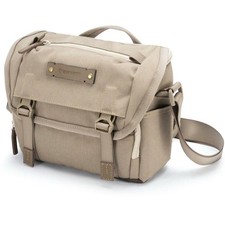 Beige Canvas Shoulder Bag Medium Size Multiple Pockets Adjustable Strap