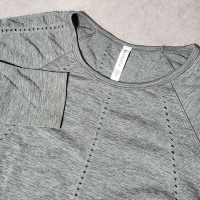 women's ATHLETA long sleeve Seamless tee Foothill shirt Heather Gray stretch S
