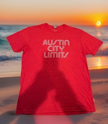 Official ACL Austin City Limits Double White Lines Logo Shirt Medium Pink New