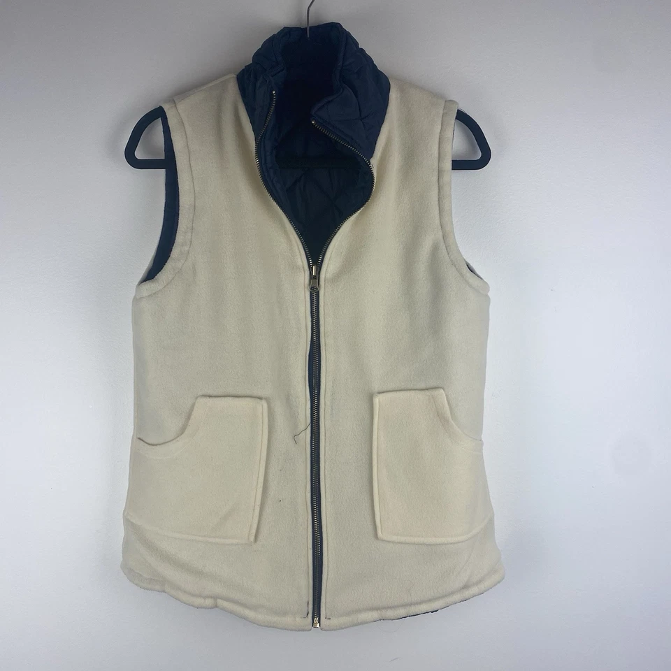 Chaleco acolchado reversible para mujer Lexi York talla M azul marino blanco nailon Foto 4 de 4