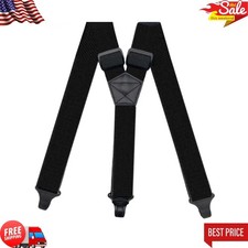 Heavy Duty Suspenders Men 2 Inch Wide X-Back with Adjustable Strong Clips