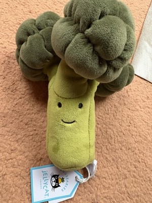 Jellycat vivacious Brokkoli Gemüse klein weiches Plüschtier neu Etikett selten nicht mehr produziert