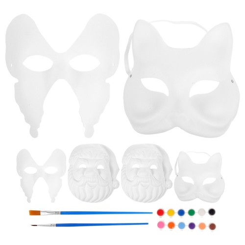 DIY Pulp Mask Man Child Masquerade Masks Plain White Blank Paper - Picture 8 of 12