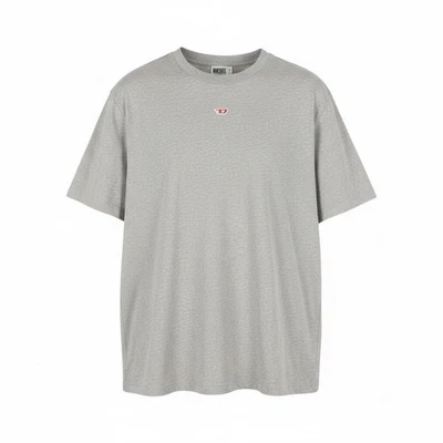 Diesel T-Diegor-D T-Shirt Homme L Gris Chiné Coton Col Rond Manches Courtes - Photo 1/4