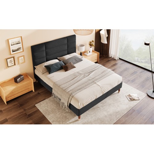 Struttura Letto Imbottita 140x200cm con Testiera, per Adulti e Ragazzi - Foto 13 di 32
