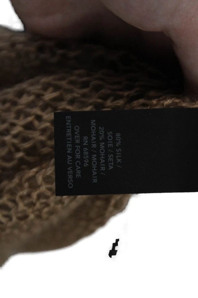 Camiseta sin mangas Donna Karan para mujer de punto abierto con cuello en V beige talla S Foto 4 de 4