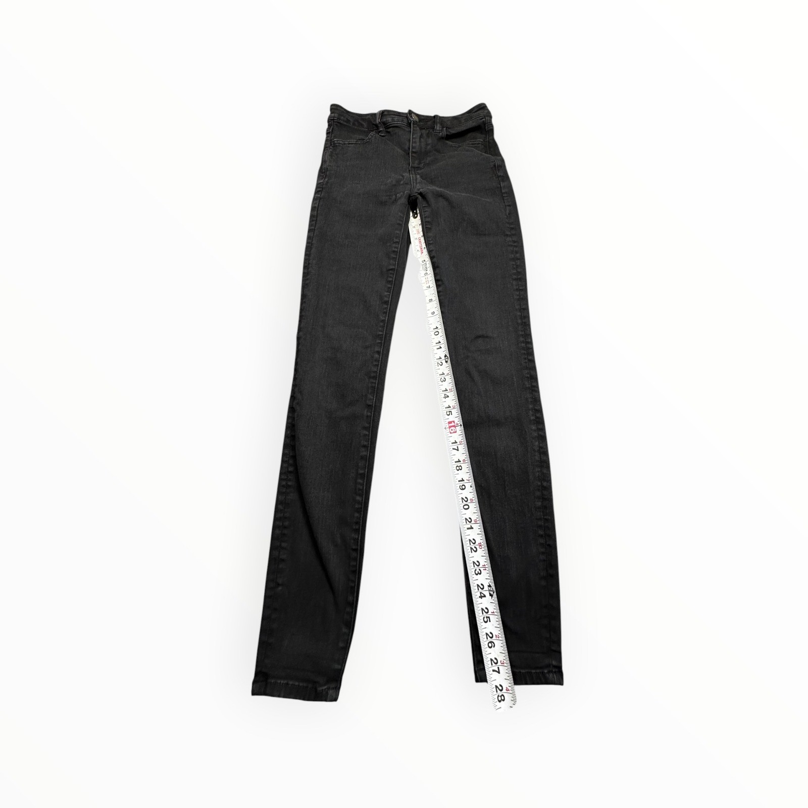 American Eagle Jeggings Womens 2 Black Hi-Rise Next Level Stretch Skinny Jeans image 8