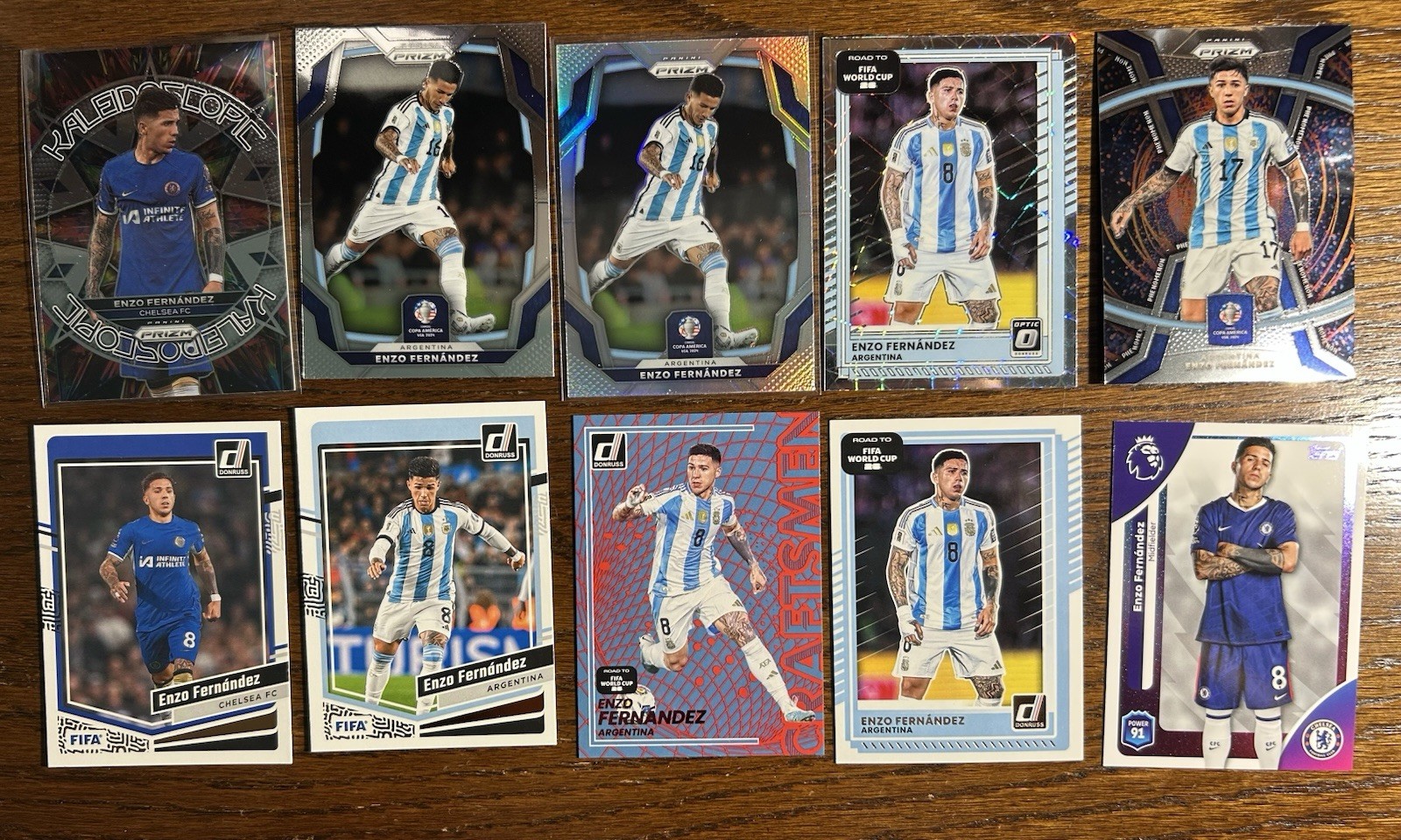 x10 Lot Prizm Enzo Fernandez Chelsea Argentina Donruss Topps