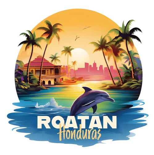 Autocollant décalcomanie vinyle durable Roatan Honduras B souvenir souvenirs