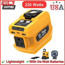 220W Power Inverter Compatible with Dewalt 20V Battery, DC 20V to AC 110V-120V