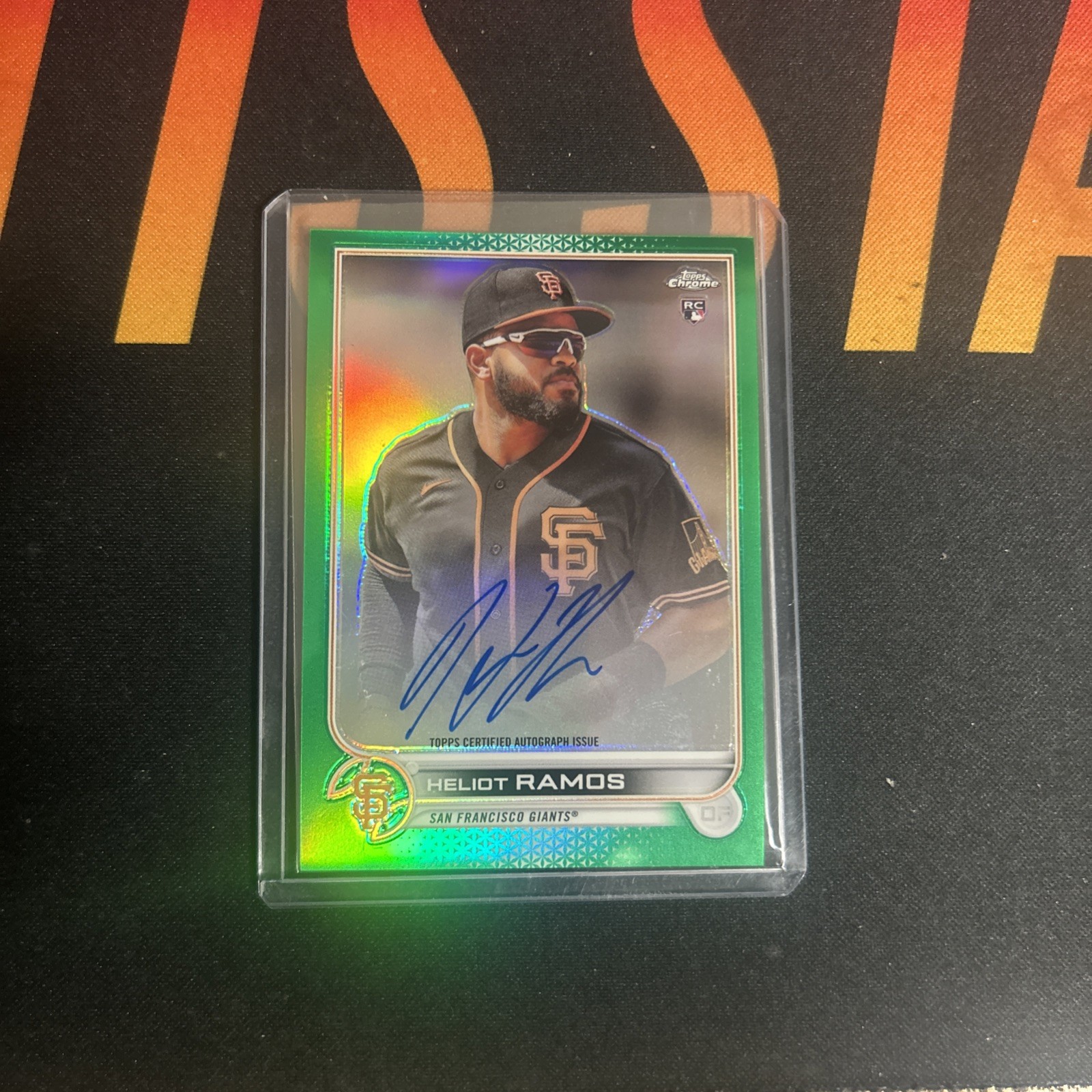 2022 Topps Chrome Heliot Ramos RC ON CARD Auto Green Refractor 30/99 - SF Giants