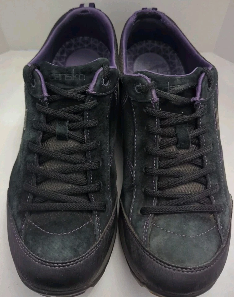 Dansko Paisley Suede Waterproof Sneaker Black Purple EU 39 US 9 Vibram Soles - Image 2 of 4
