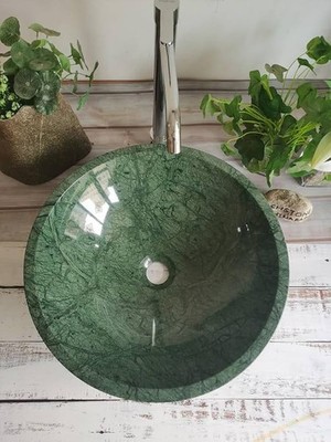 Luxury Green Marble Sink For Kitchen & Bathroom Interior Decor Handmade Sink