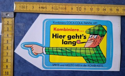 Aufkleber ''Coca-Cola - FANTA - LIFT - SPRITE - MEZZO MIX'', 80er Jahre