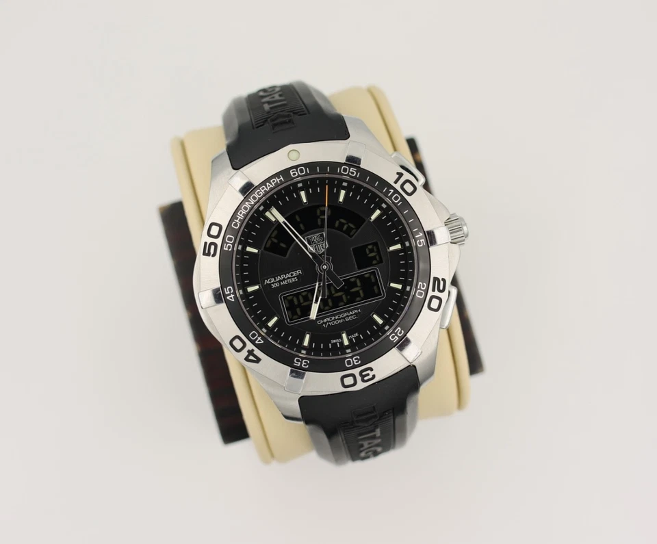 Tag Heuer CAF1010.FT8011 Mens Aquaracer Digital Chronograph Watch Black Silver - Image 3 of 4