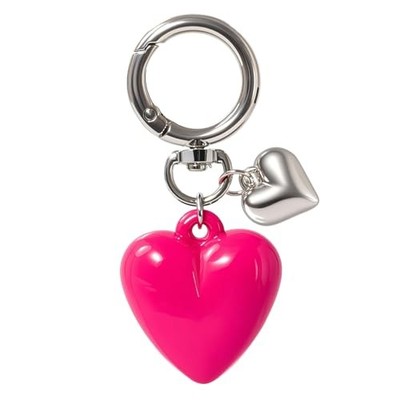 Sliver Keychain for Women, Cute Girls Heart Keychain, Pink Bag Charms 