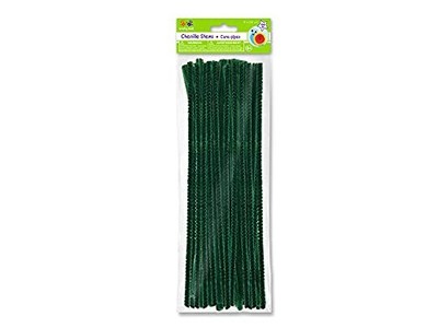 Krafty Kids GC027E Pipe Cleaner, 1/4'' x 12'' X 100 Piece, Hunter Green