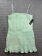 Wild Fable Womens XL Green Plaid Smocked Bodycon Strapless Mini Tube Dress