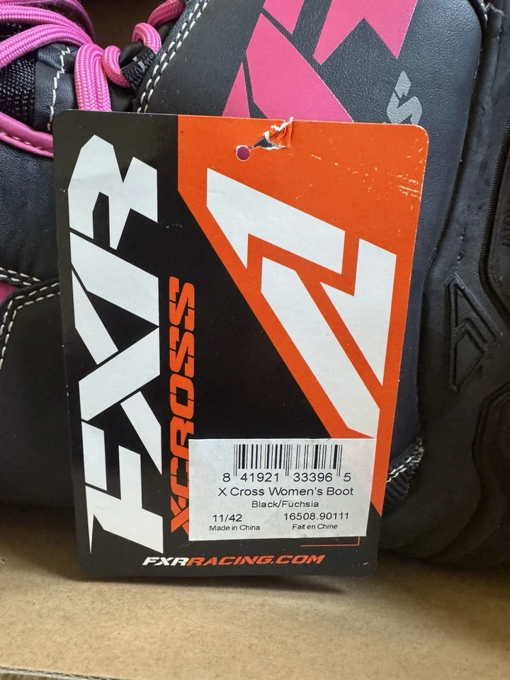 Nueva bota de moto de nieve FXR x cross negra, negra/alta visibilidad, fucsia talla 11 para mujer’s Foto 2 de 3