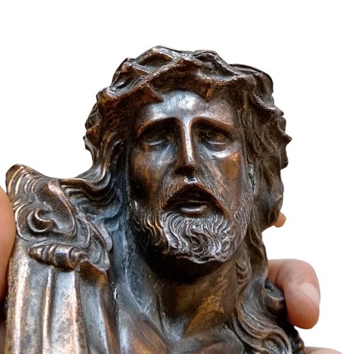 *HH* Antica Scultura Bassorilievo Busto Gesù Cristo Statua Religiosa Devozionale - Picture 9 of 24