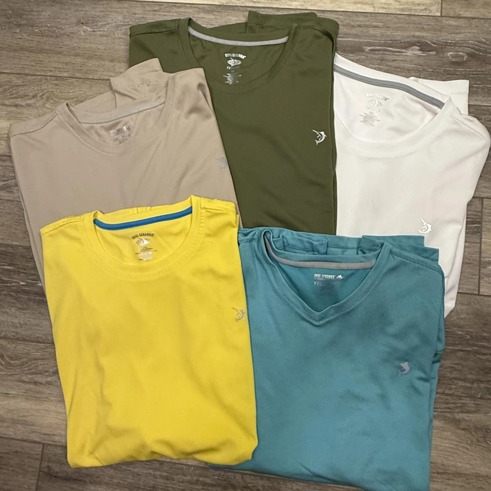 Bundle of (5) Reel Legends Fishing Shirts Size 2XL Green Yellow White Beige 394
Opens in a new windo