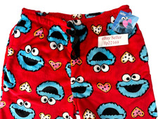 Cookie Monster VALENTINE S DAY HEARTS Plush FLEECE LOUNGE PAJAMA PANTS Mens S-XL