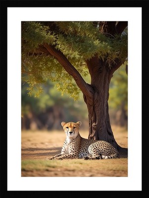 Moody Cheetah Gerahmtes Wandbild Poster Leinwanddruck Bild