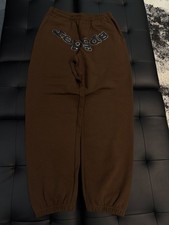 Size M - Sp5der Worldwide Brown Crystal Sweatpants Spider 100 Authentic