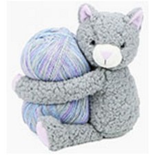 DMC HUG THIS Cat Kitty Gray Yarn Knit Crochet Kit Plush Lamb New Simple Baby