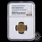 1963 *64 - 1 PESETA - Franco - NGC MS65 Mint Error