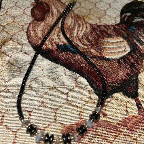 Stone Necklace With Hematite Chain