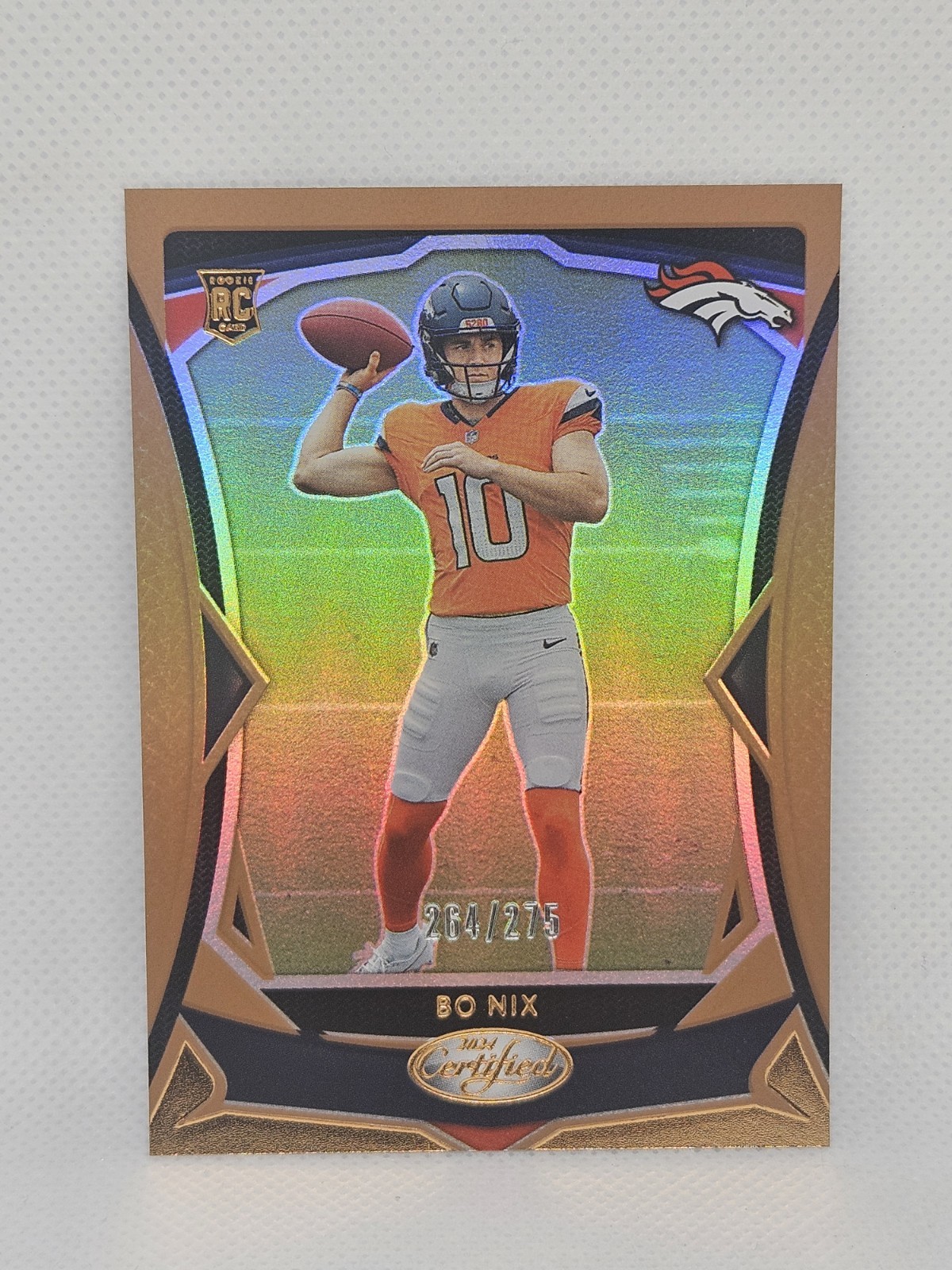 2024 Certified MIRROR BRONZE #109 Bo Nix RC #264/275 Denver Broncos