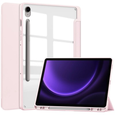 Hülle mit Klappe für Galaxy Tab S10 Lite/S10 FE/S9/S9 FE Bizon Case Hellrosa