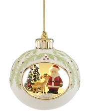 Lenox Lit Santa Scene Ornament New in Box