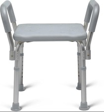 Medline Backless Shower Chair with Padded Arms 350 lb New in Box Gray G2-200KHX1