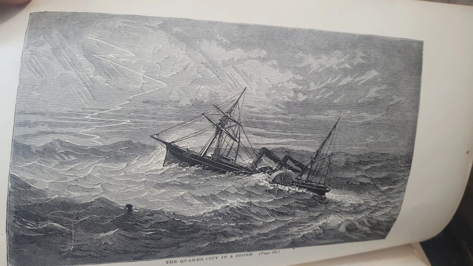 Antique 1870 Mark Twain "The Innocents Abroad" Illustrated Leather Book  Foto 4 de 4