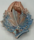 Vintage 1950s McCoy Blue Pink Leaf Wall Pocket