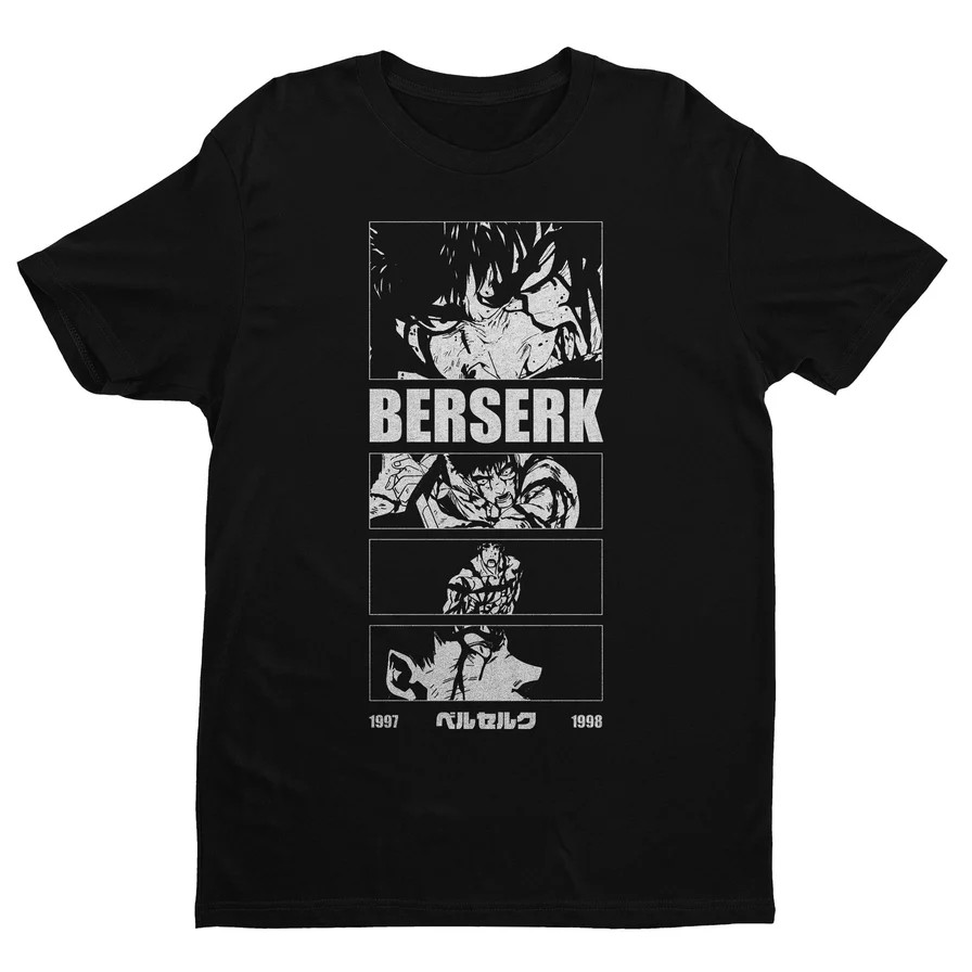 Anime Berserk Shirt, Anime Gym Shirt Black T Shirt Size S - 5XL