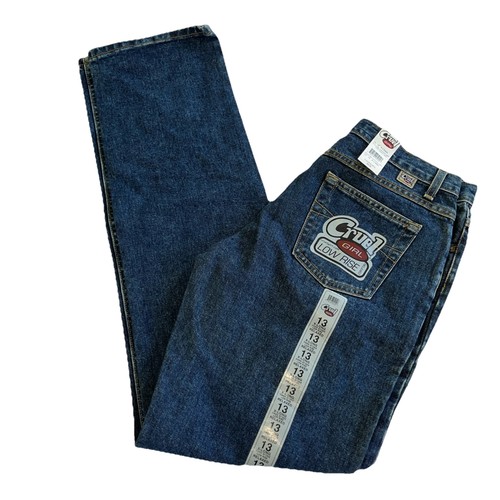 NWT Cruel Girl Low Rise Relaxed 13 X-long Dark Stone Wash Cowgirl Jeans