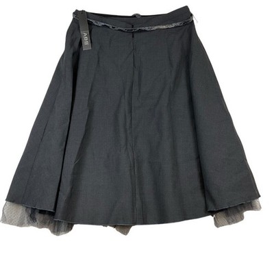 ABS by Allen Schwartz Women A-Line Skirt Black Tulle Hem Size 6 Formal 2515G62