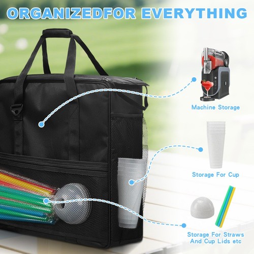 Tragbare Tragetasche f??r FS301 FS300 Slushie Maschine Reise schwarz Nylon Mater - Photo 4/10