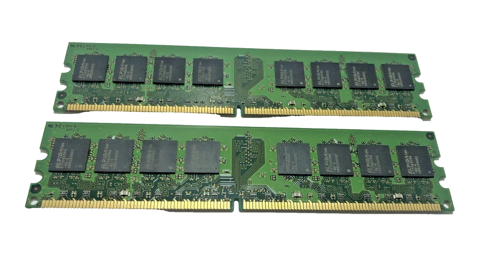 2x ELPIDA 2GB PC2-6400 6400U DDR2 240 Pin  EBE10UE8ACWA-8G-E Memory Ram - Image 2 of 2