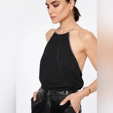 CAMI NYC Nashua Silk Cami in Black Size M