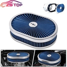 Air Cleaner Set 12 Oval For 4-barrel Carburetor 5-18 Neck Washable Muscle