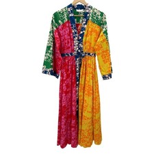 ALEMAIS Louise Shirt Dress Colorblock Organic Cotton Belted Maxi Midi Button 2