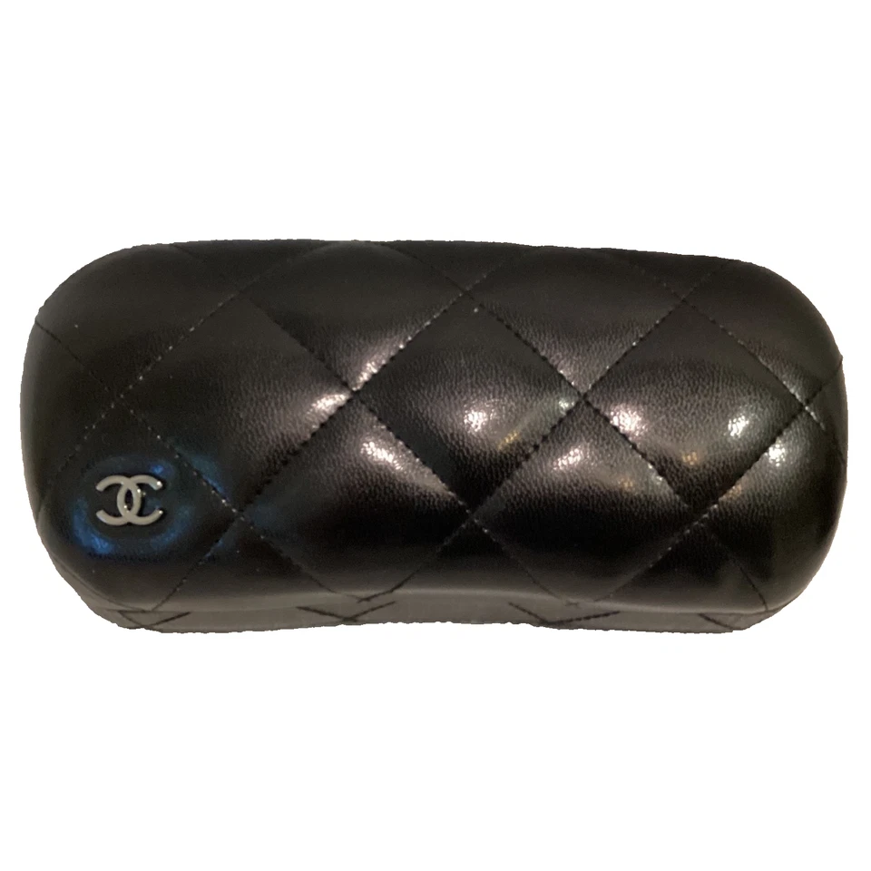 Chanel Negro Cuero Gafas de Sol Estuche Cubierta + Caja + Bolsa de Tela Nuevo Italia Foto 3 de 4