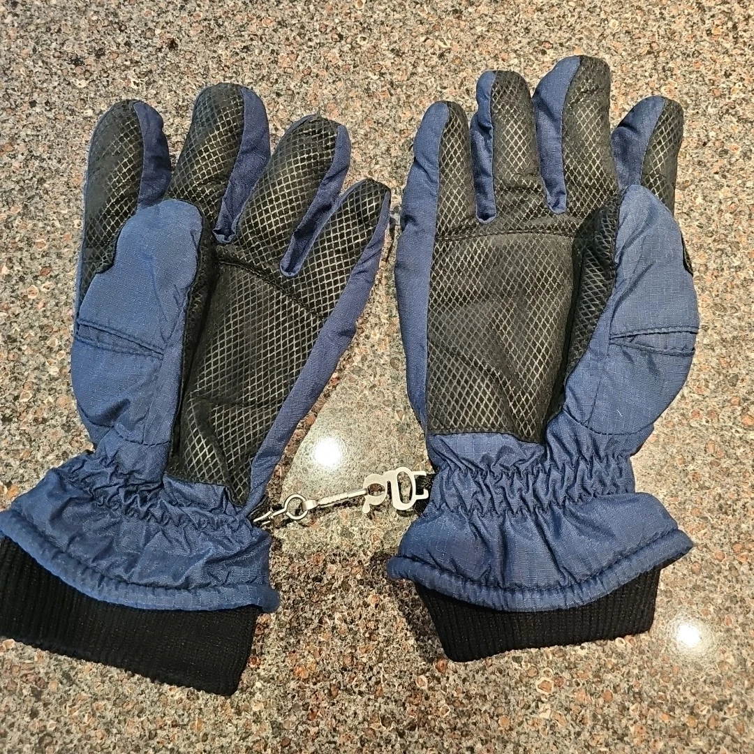 Grandoe Gloves Mens Large Blue & Black Gore-Tex Ski Winter Sports Lined EUC
