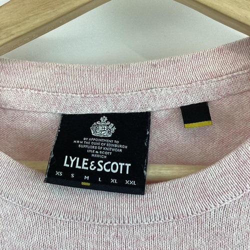 Lyle & Scott Pink Wool Blend Jumper With Branded Badge M - Picture 3 of 4